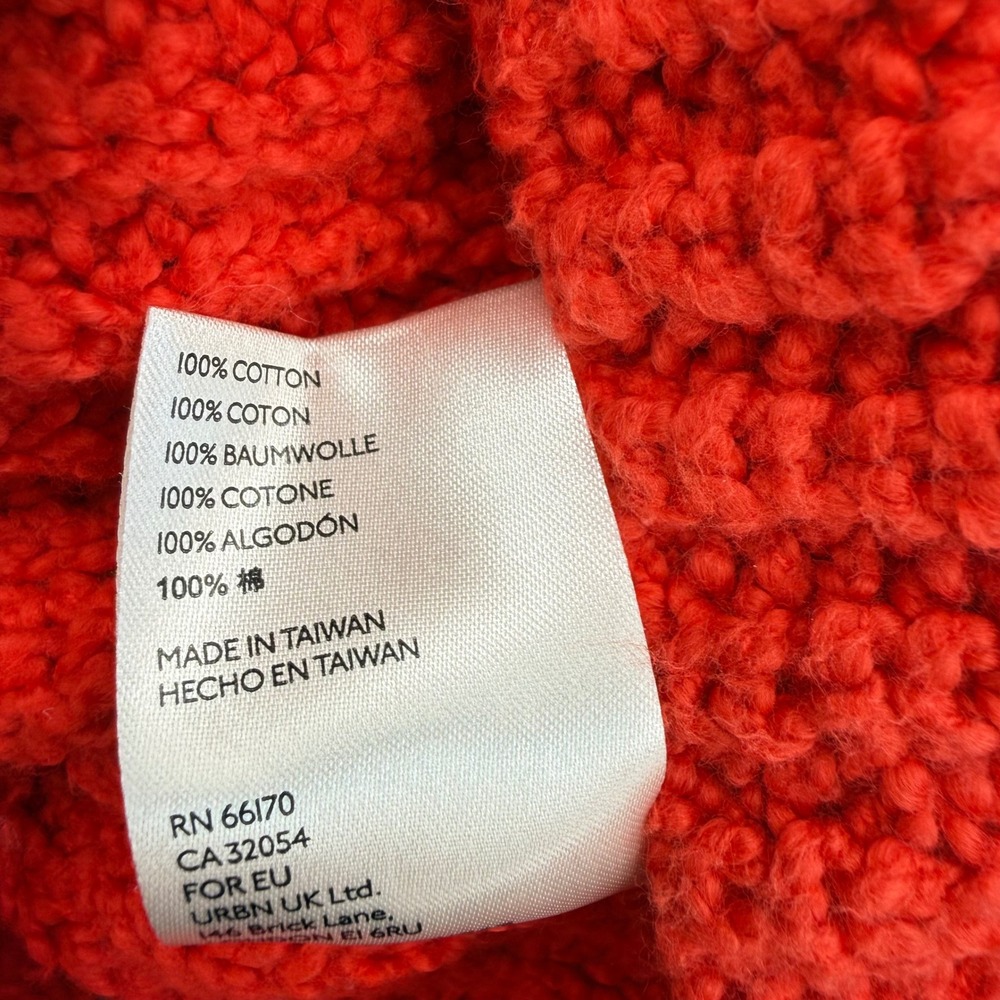 Free People Seasons Change Chunky Knit Sweater Women S Mock Neck‎ Cropped Orange - Picture 6 of 9